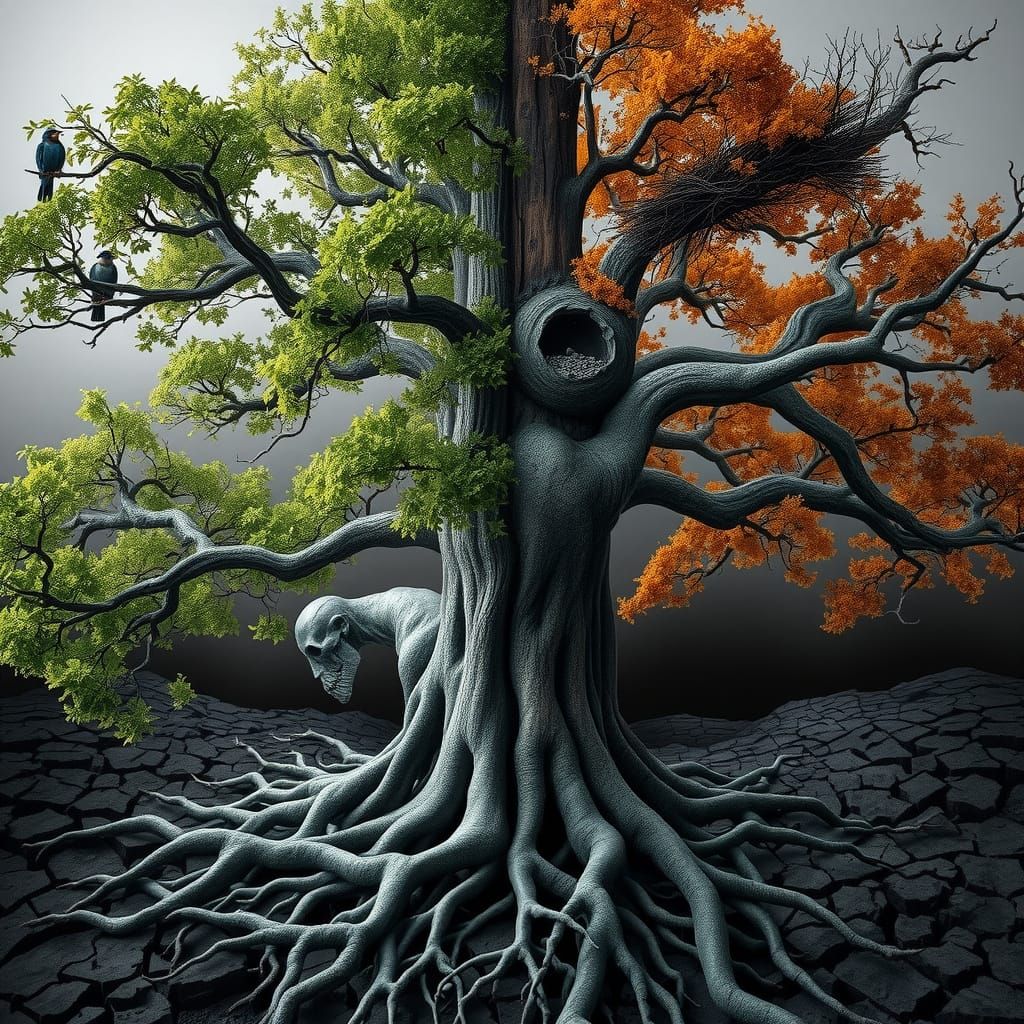 Ancient Tree of Life and Death: A Striking Portrait
