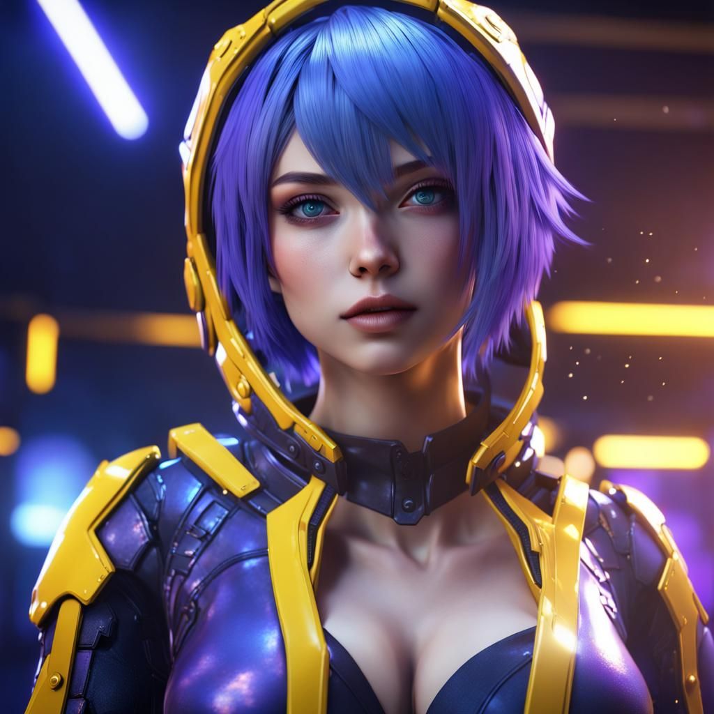 Anime Sci-Fi Girl in Hero Shooter Game
