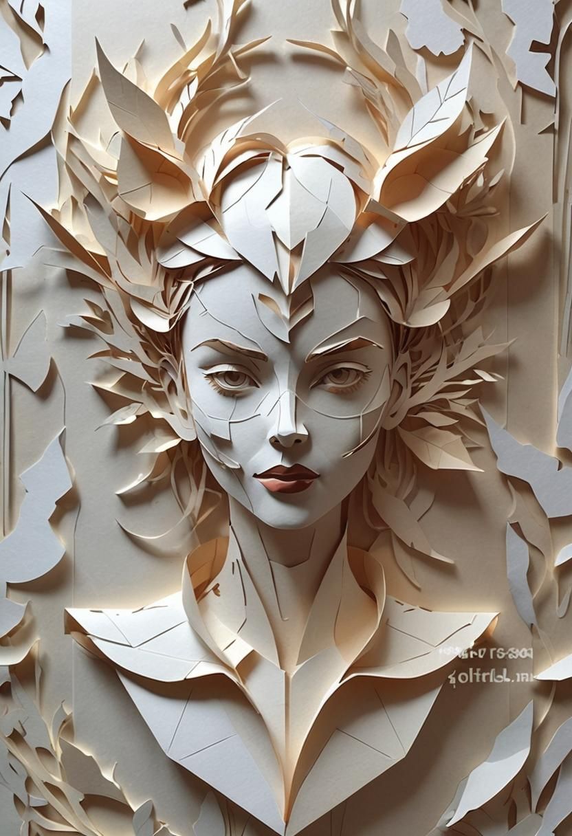 Intricate Paper Cut Portrait of a Woman