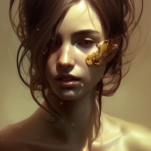 Hyperdetailed Portrait of a Woman in Art Nouveau Style