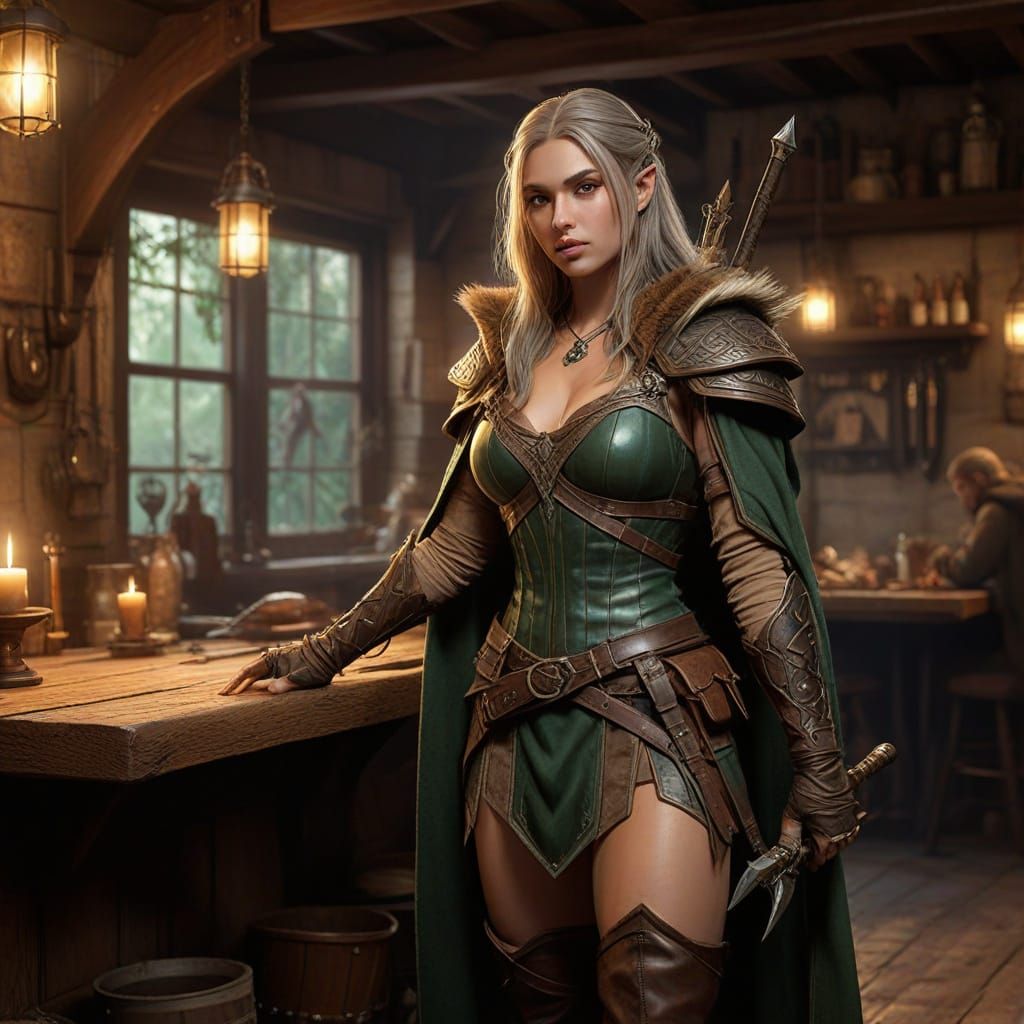 Elegant Elven Ranger Embarks on a Legendary Quest