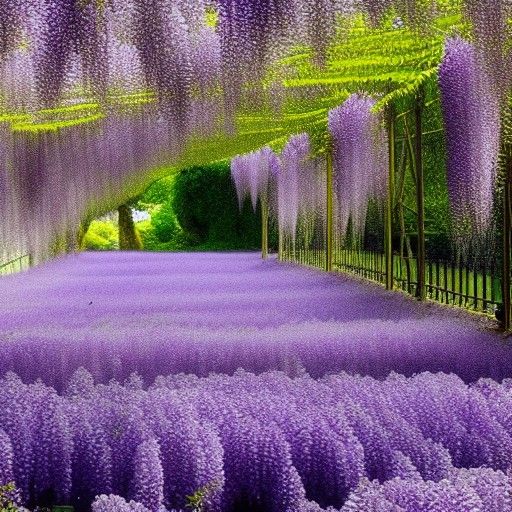 Wisteria Vine Forest in Divine Sunshine