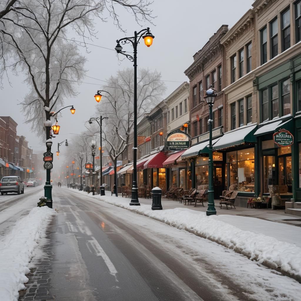 Winter Wonderland Scene on Christmas Eve