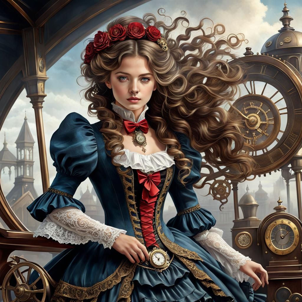 Victorian Steampunk Beauty in Ornate Elegance