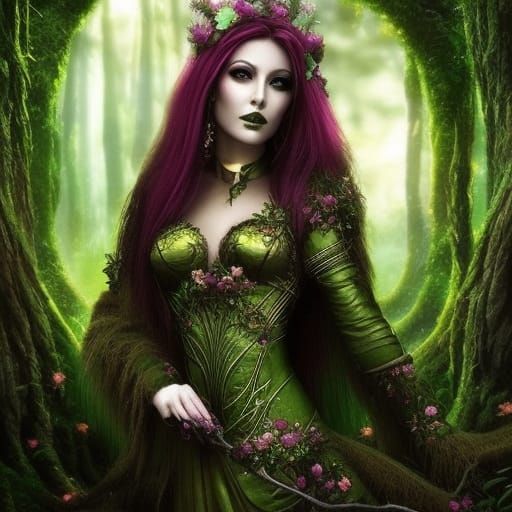 A beautiful female dryad portrait