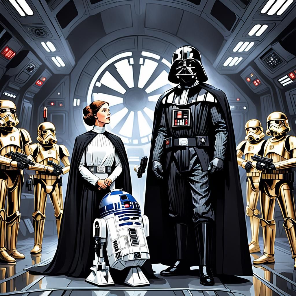 Princess Leia Held Hostage: Comic Book Art