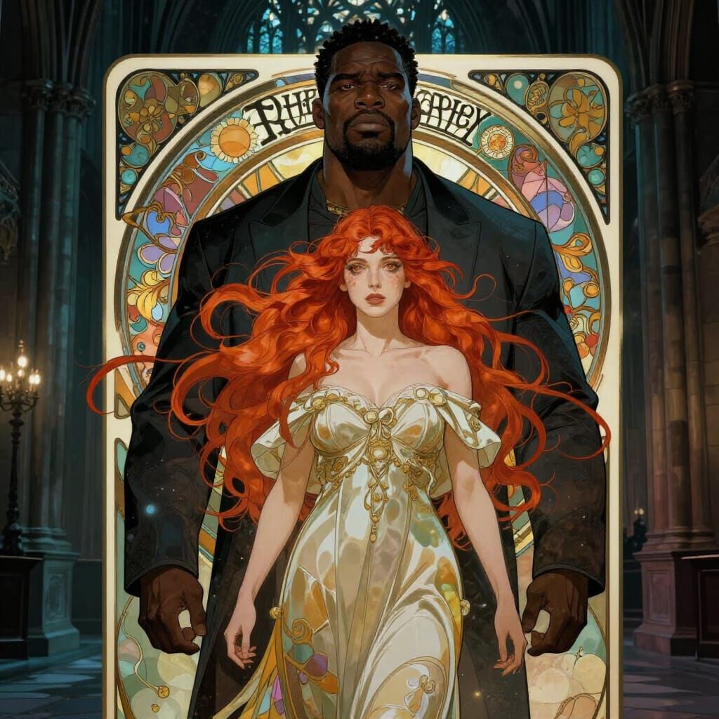 Ethereal Cathedral Night Scene in Triadic Colors