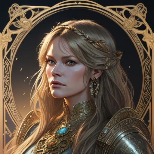 Luxurious Portrait in Art Nouveau Style