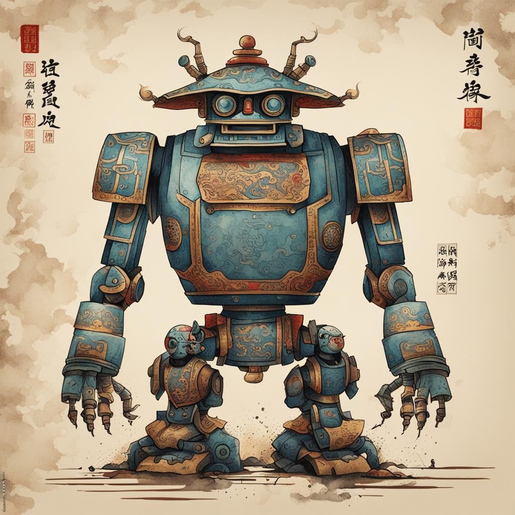 Robot in Ancient Chinese Painting Style