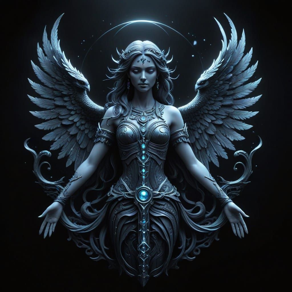 Stylized Gemini Zodiac Symbol in Hyperdetailed Unreal Engine...