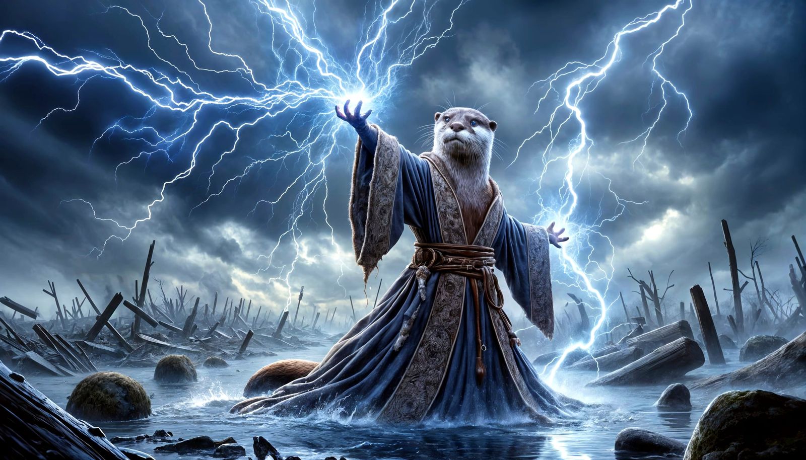 Otter Sorcerer Summons Electric Storm