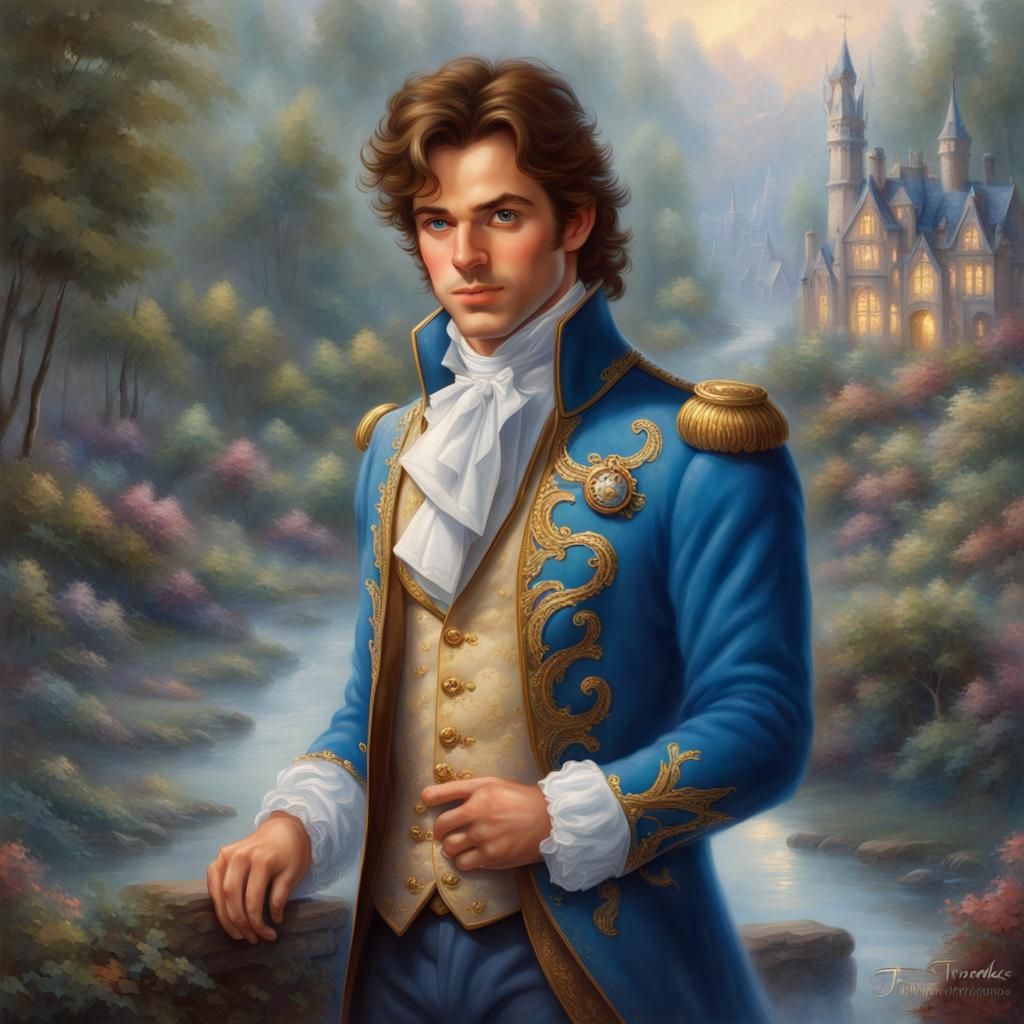 Ethereal Prince Charming in Fantasy Landscape