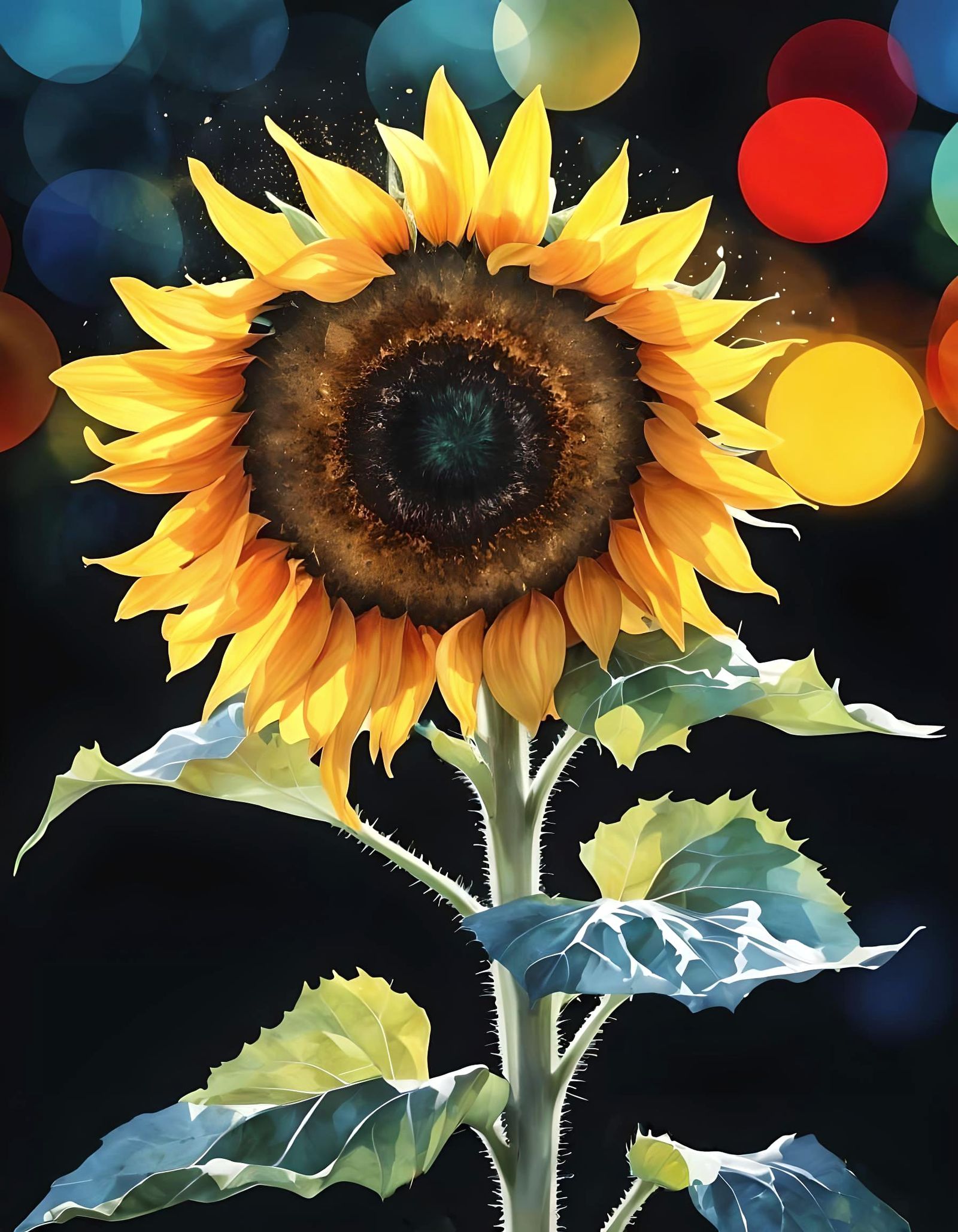 Detailed Sunflower with Bokeh by Paul Lovering