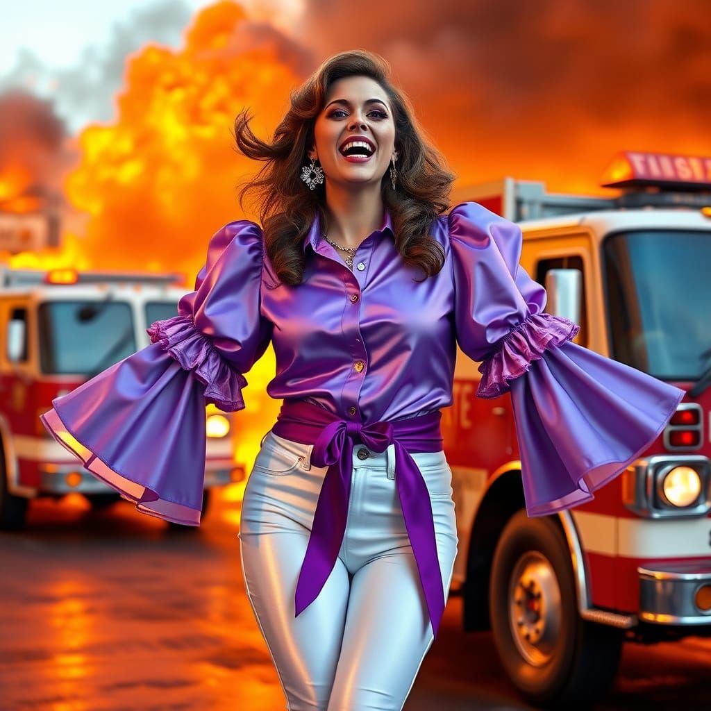 Singer Haribo Shines in Lavender and Flames