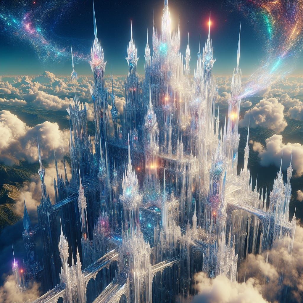 Crystal Castle Floating in the Sky