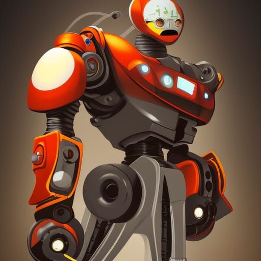 Anime-Style Robot Illustration in 16k Resolution