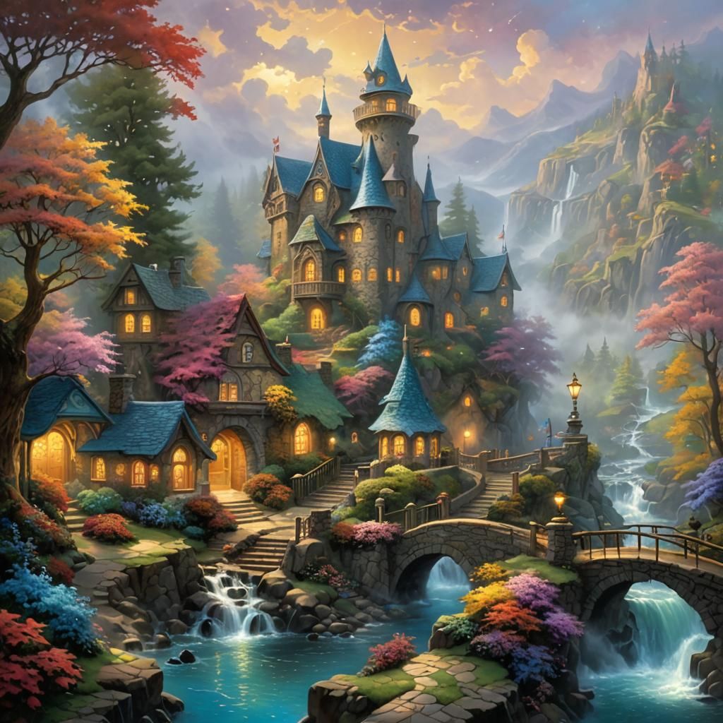 Ethereal Fantasy Landscape in Detailed Matte Painting