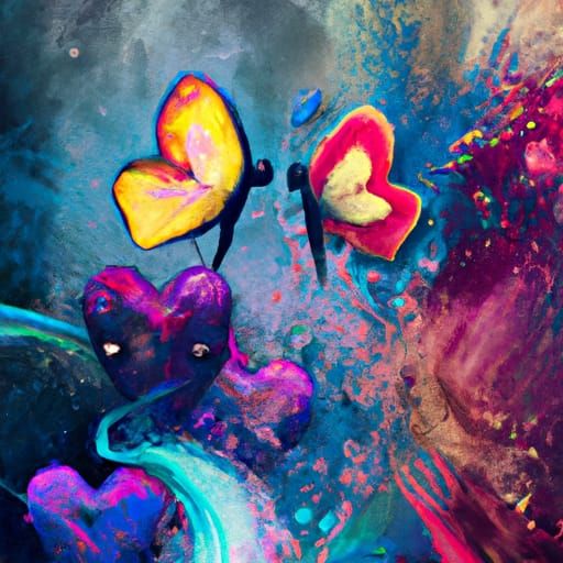 Happy Butterflies in Flight: Fantasy Art