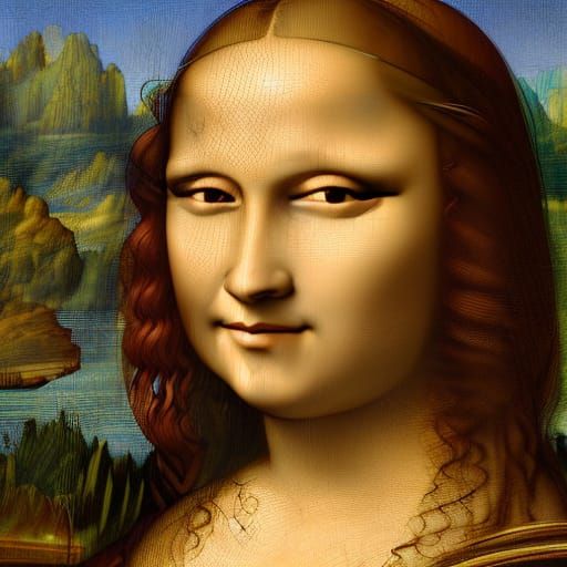Da Vinci Paints Mona Lisa: Art Nouveau Portrait