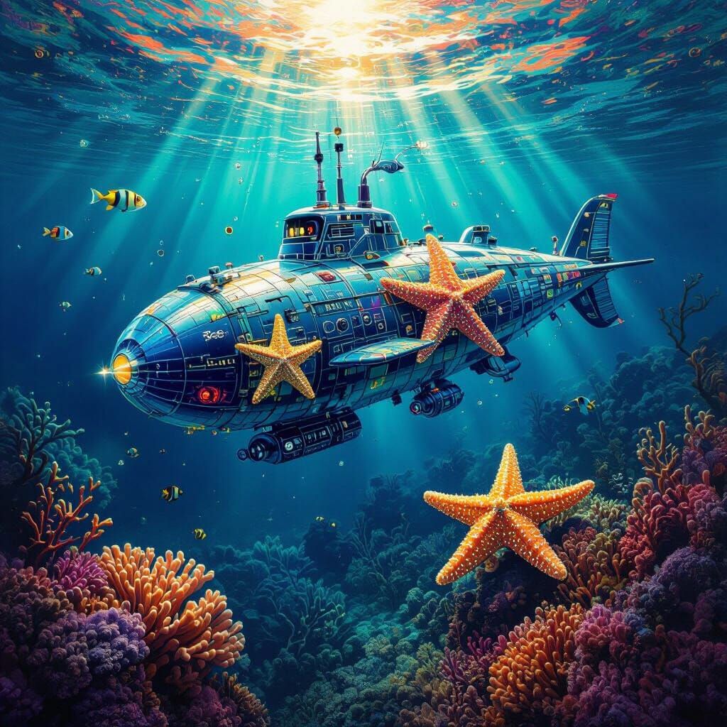 Abstract Surrealism: Math Concepts Over Coral Reef