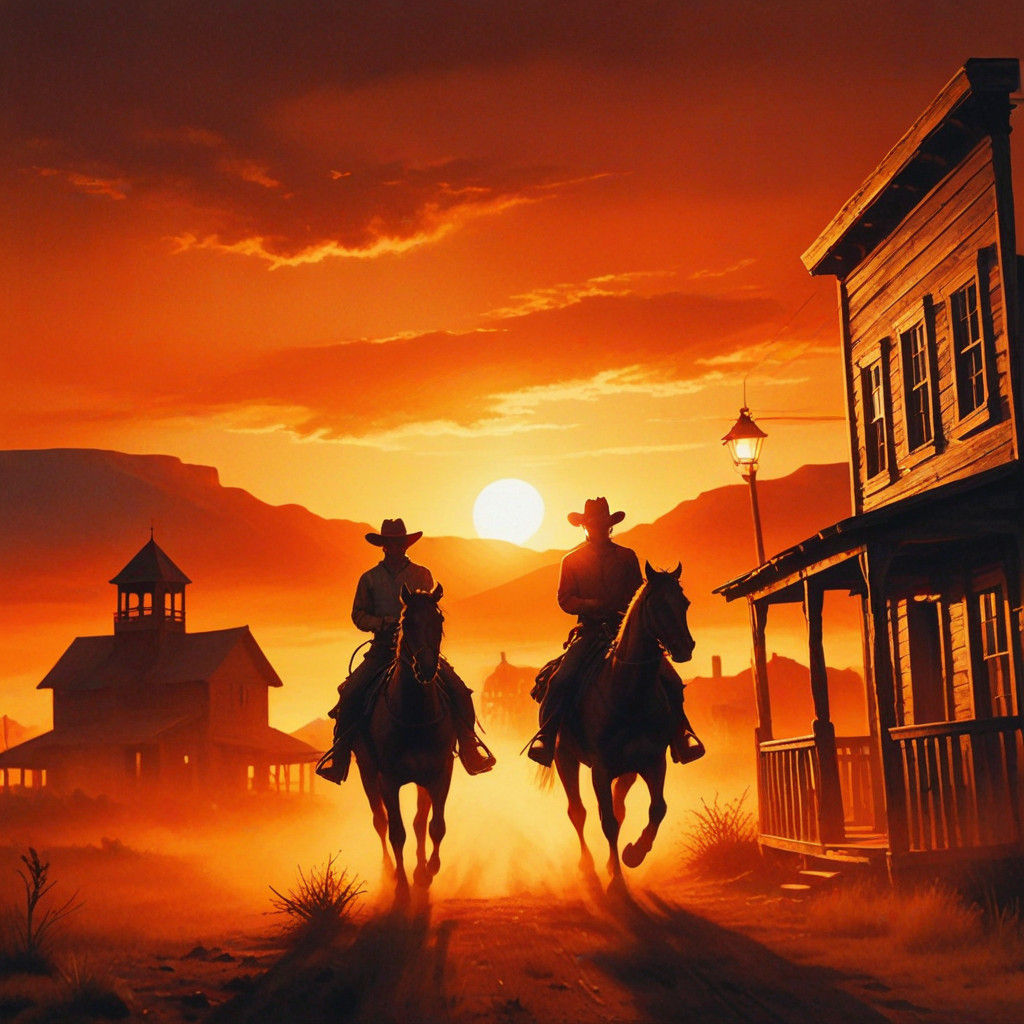 Vibrant Western Sunset Flees into the Orange Haze