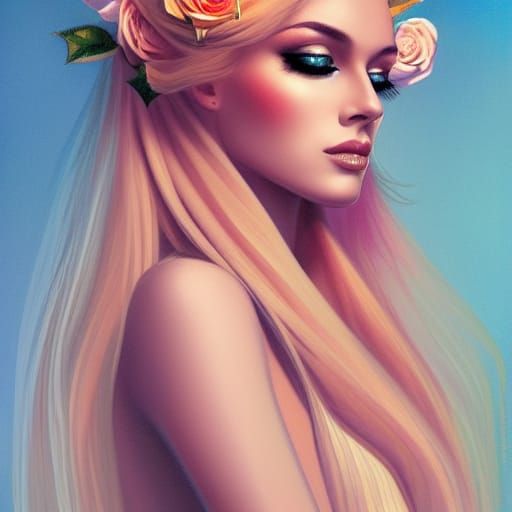 Decadent Portrait of Androgynous Man as Goddess