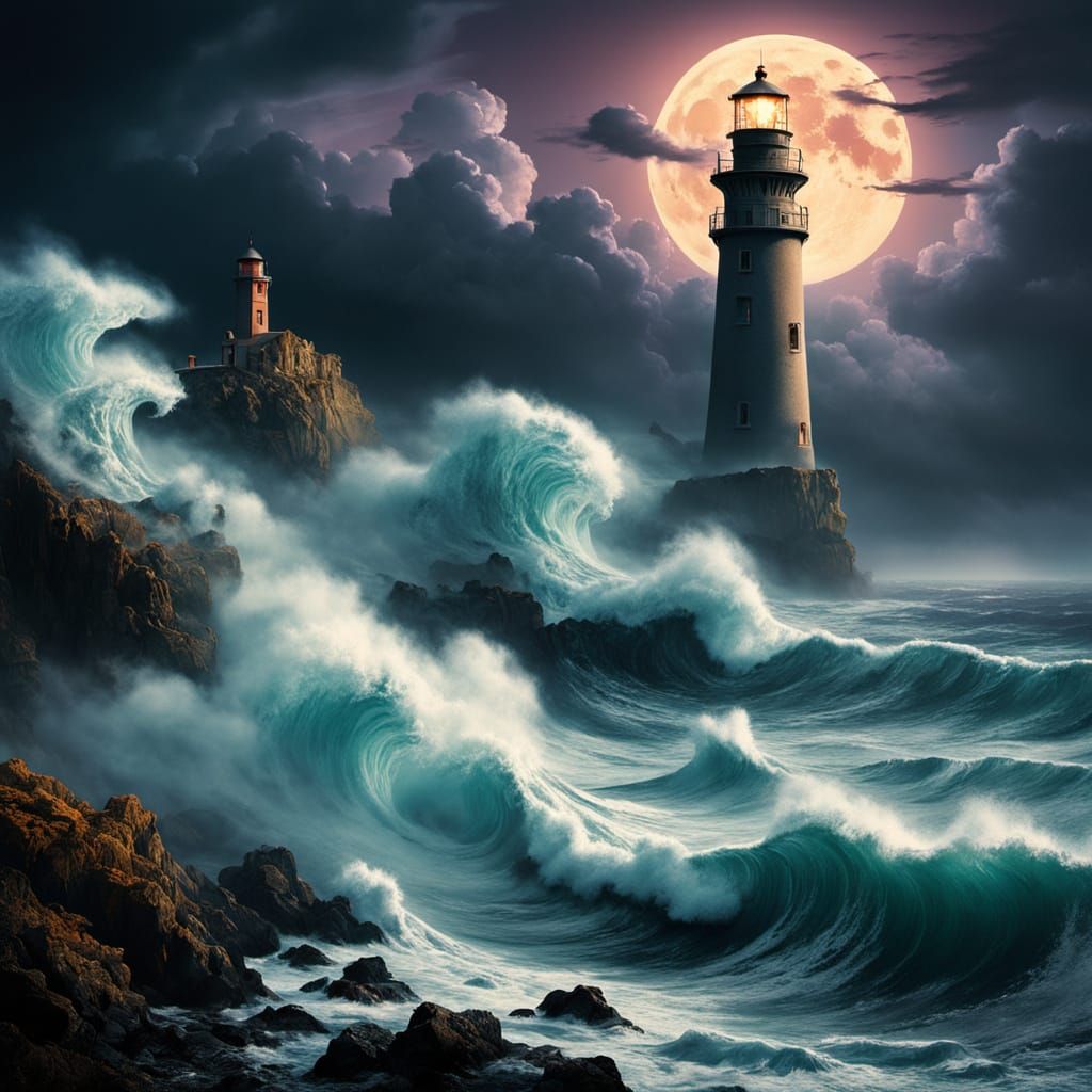 Majestic Sea Goddess Amidst Turbulent Storm