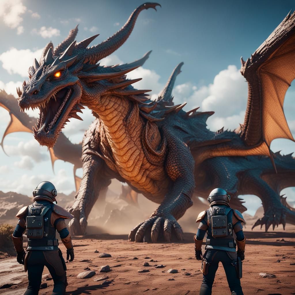 Epic Dragon Riders Defend Planet: 3D Game Cinematic