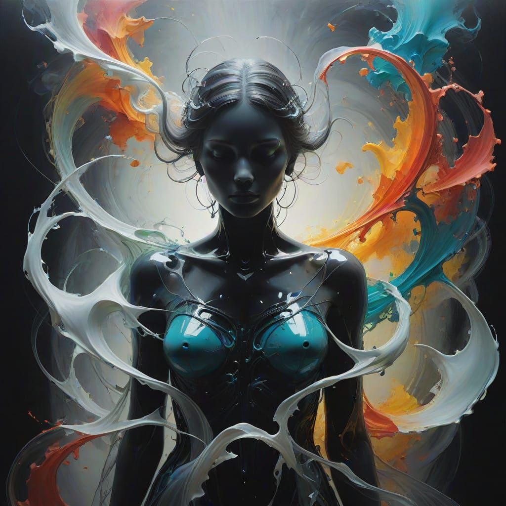 Human Journey Through Time in Ethereal Metaphysical Landscap...