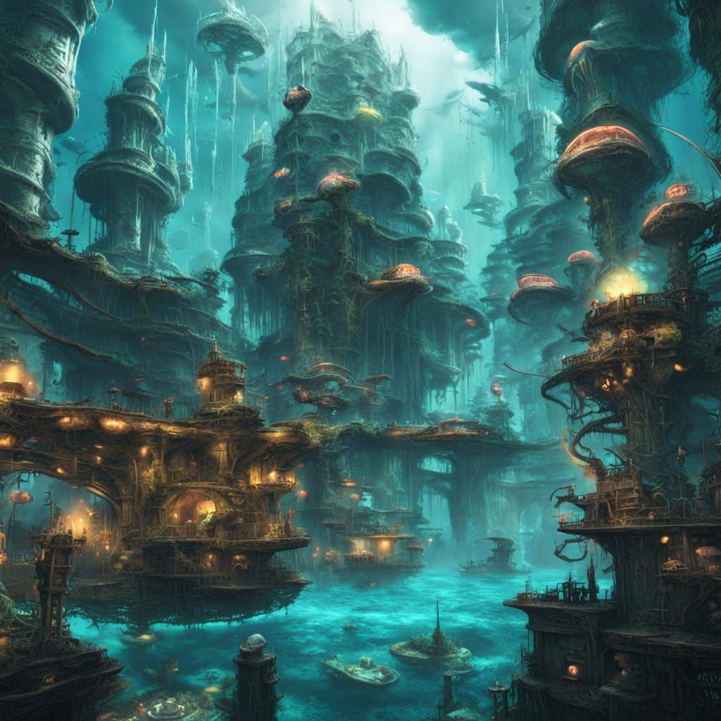 Cyberpunk Underwater Kingdom in Fathomless Depths