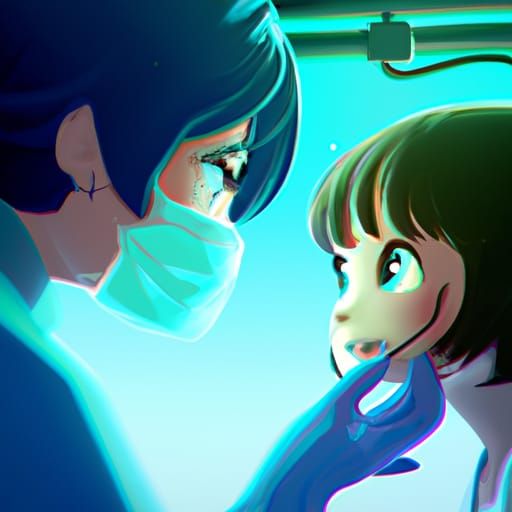 Female Dentist Examines Girl: Studio Ghibli Style