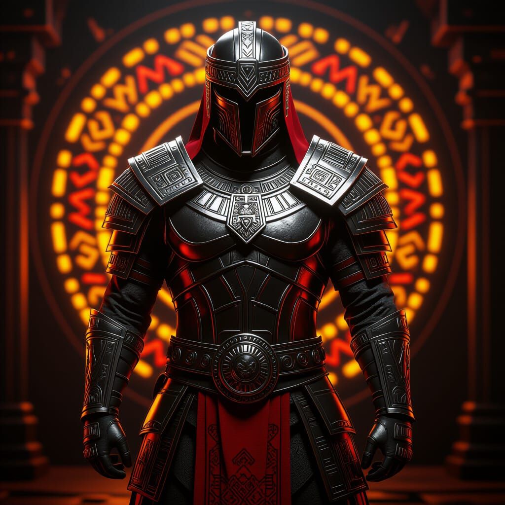 Aztec Leather Armor in Dark Fantasy Style