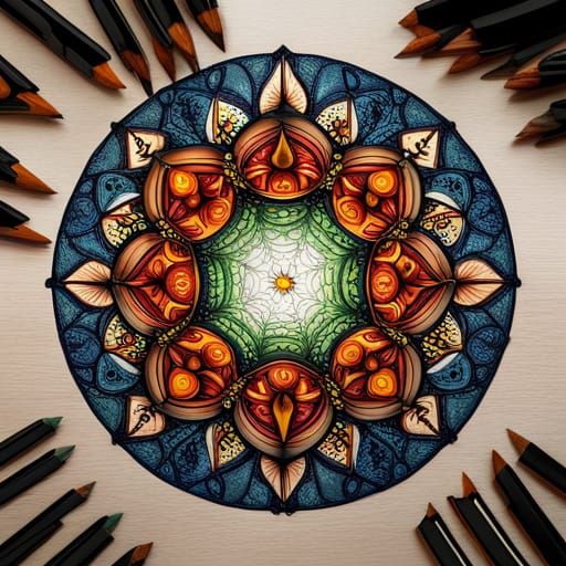 Halloween Mandala with Spooky Motifs