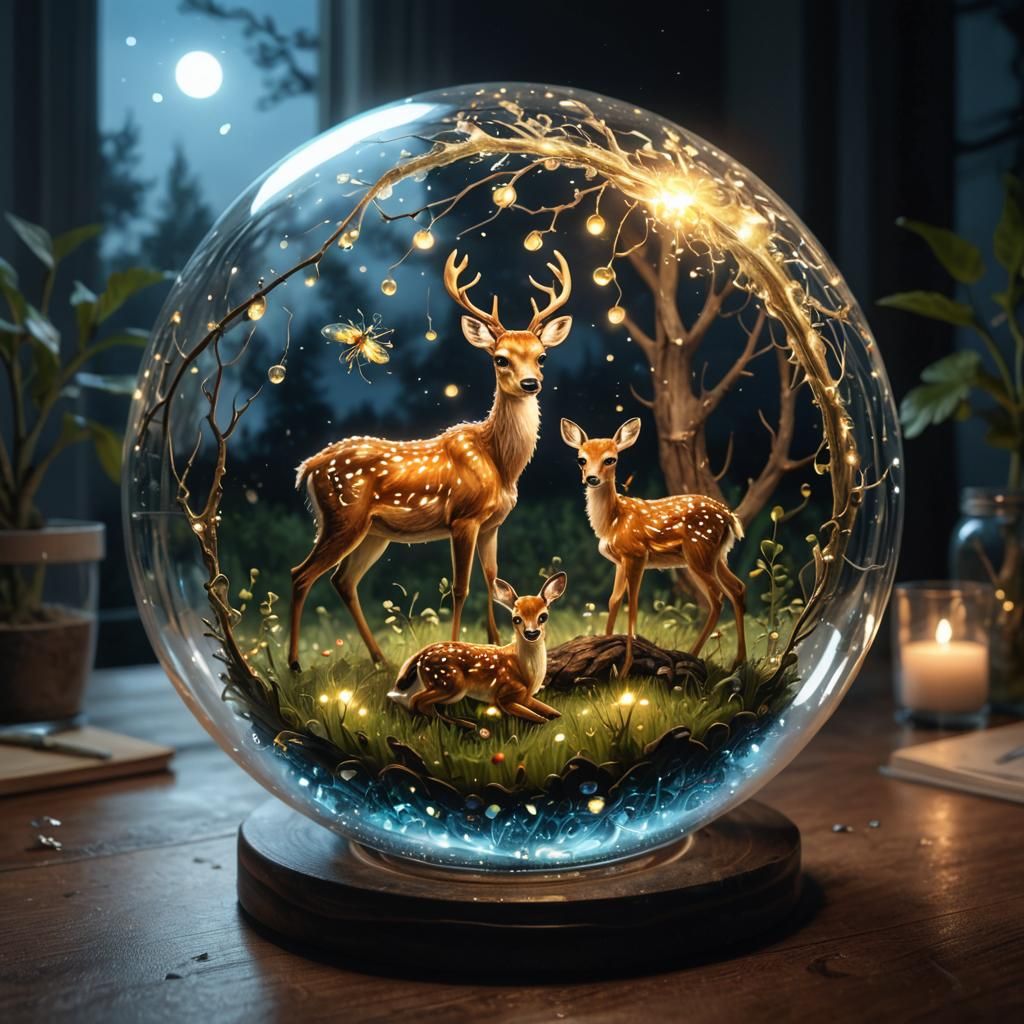 Crystal Sphere: Fireflies and Chaos Tornado