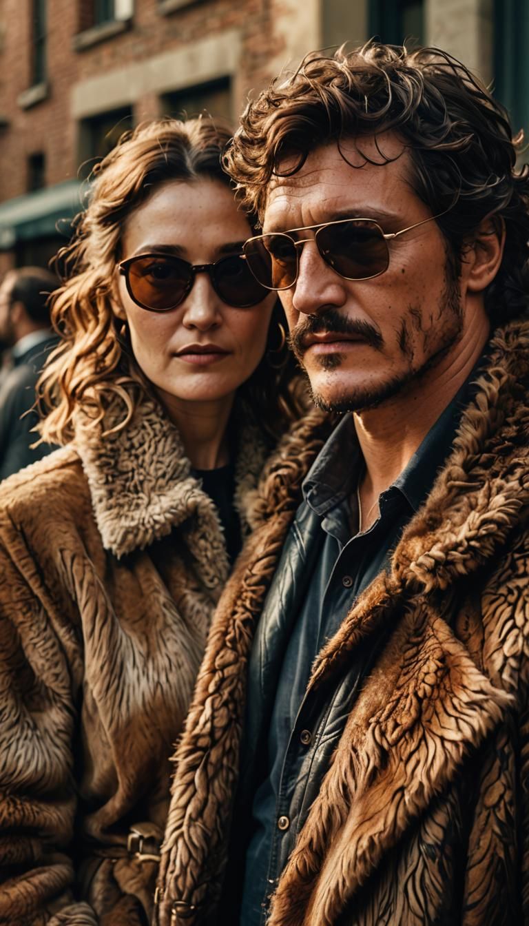 Pedro Pascal Portrait with Pregnant Woman