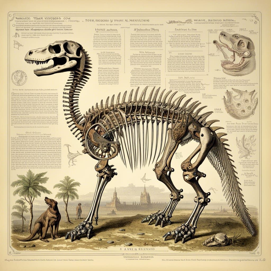 Dinosaur Skeleton Infographic & Dog Mind Reader Machine