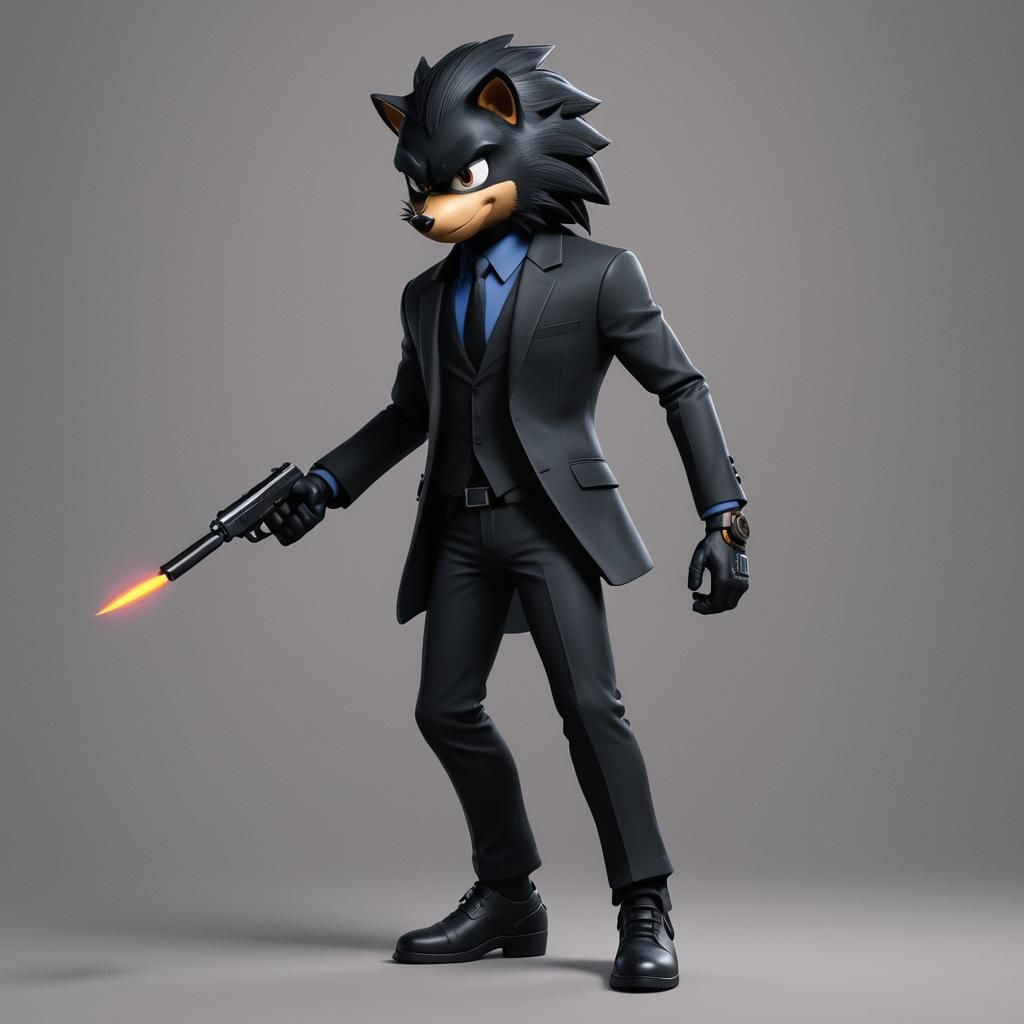 Shadow the Hedgehog as John Wick: Pixar Style