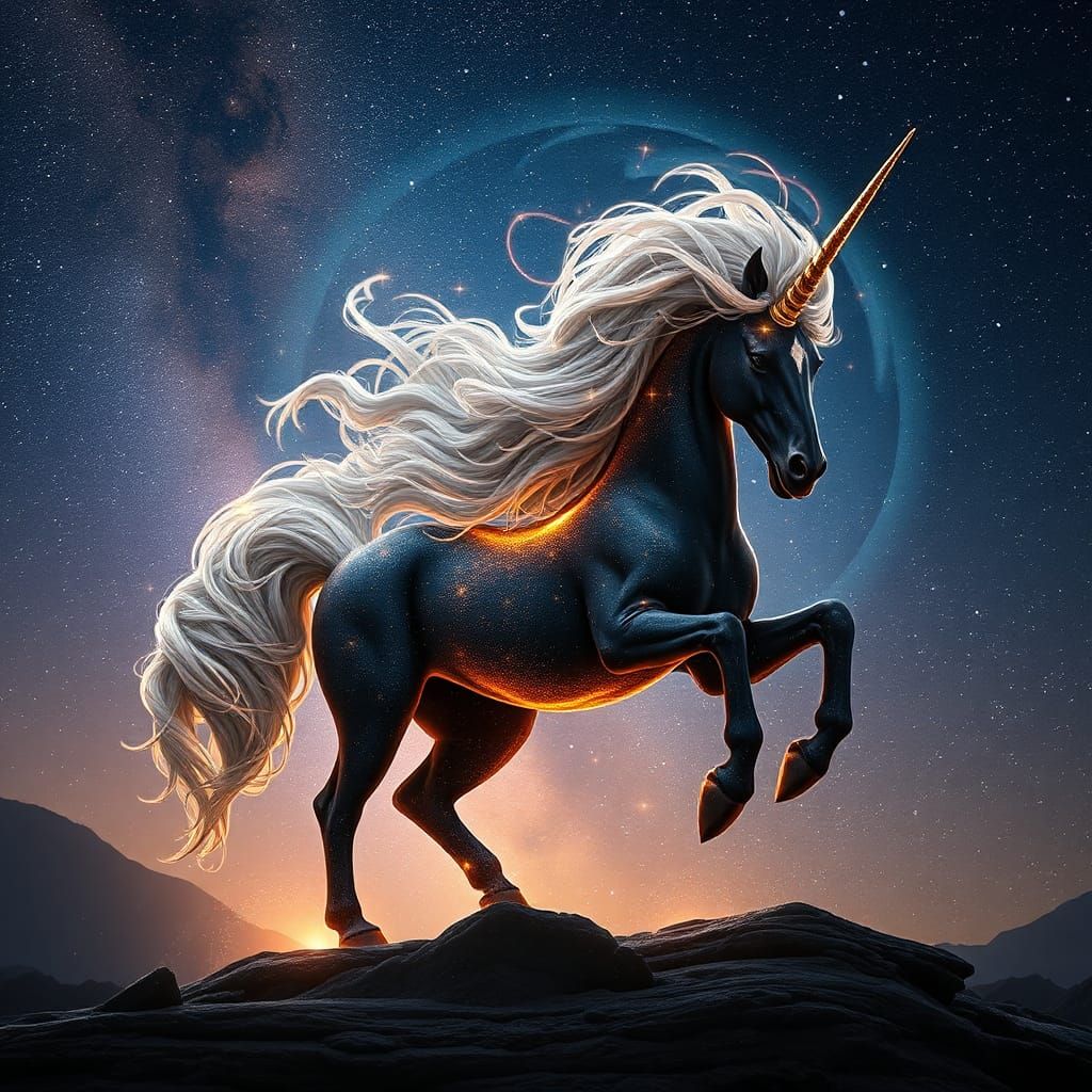 Celestial Centaur Composed of Cosmic Energy and Stars