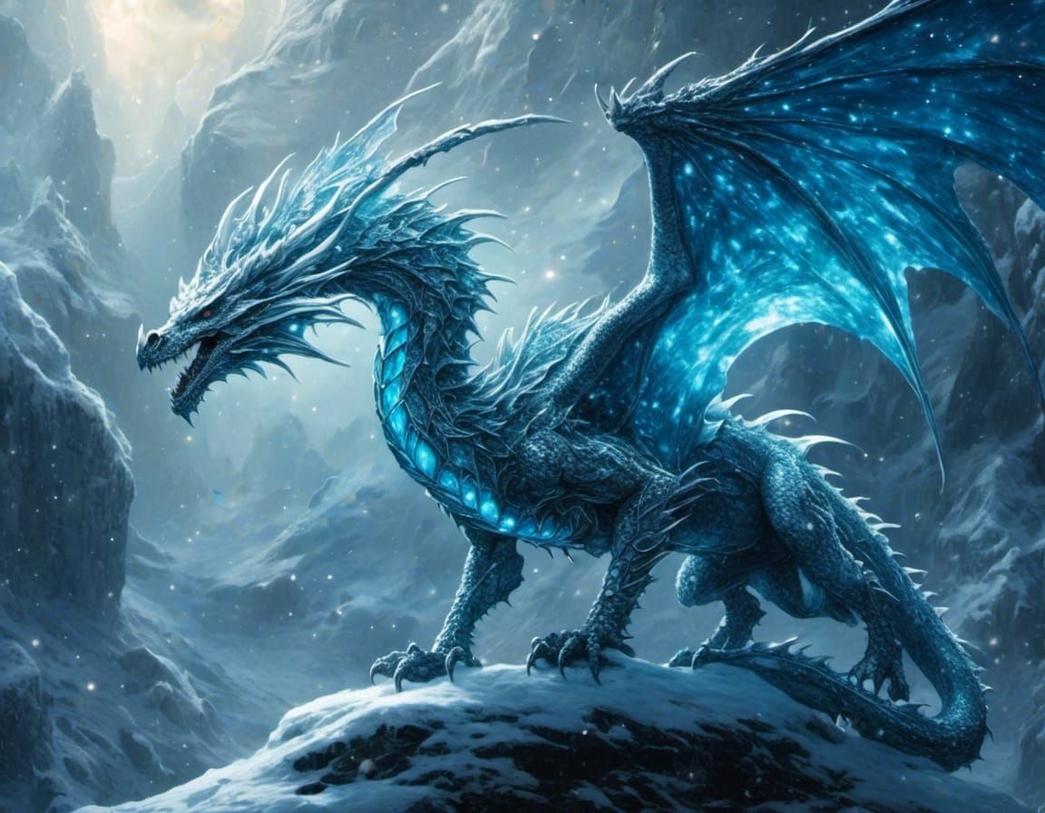 Majestic Ice Dragon Master of Bones