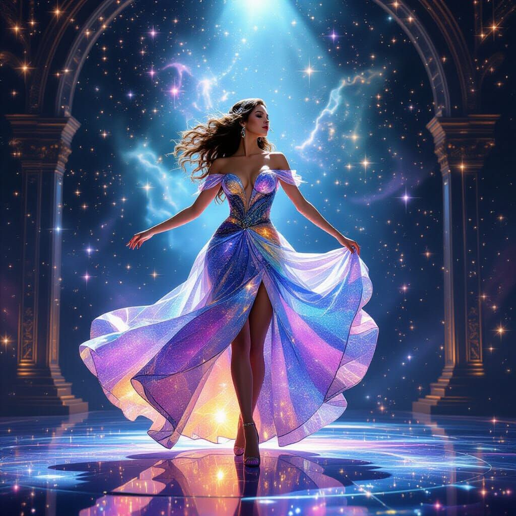 Cosmic Stardust Showgirl on Galaxy Stage
