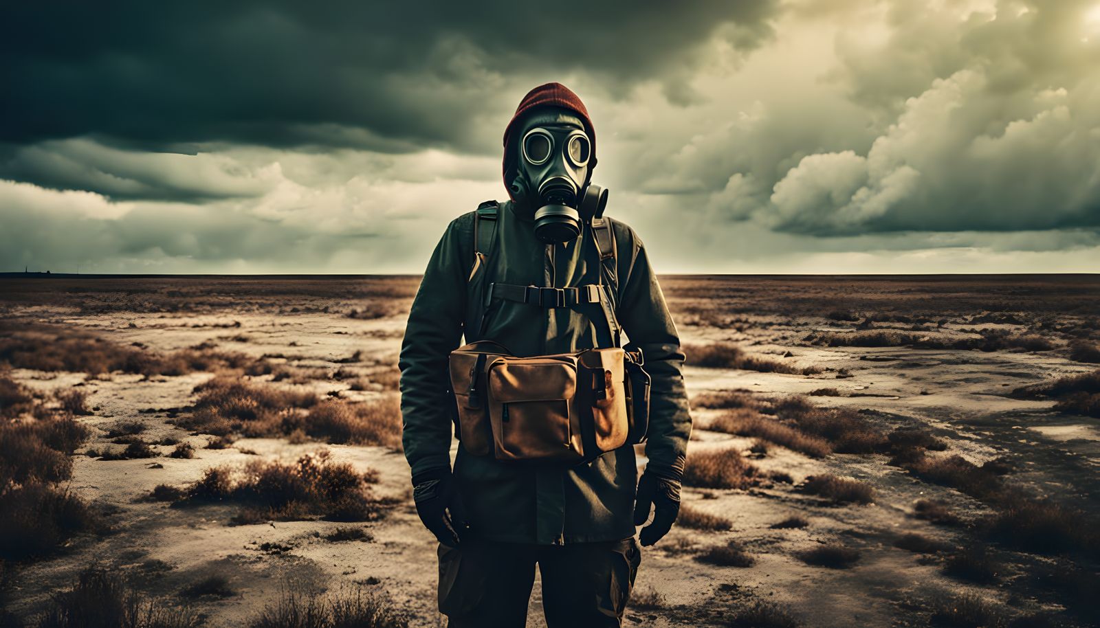 Vibrant Post-Apocalyptic Survivor in Wasteland