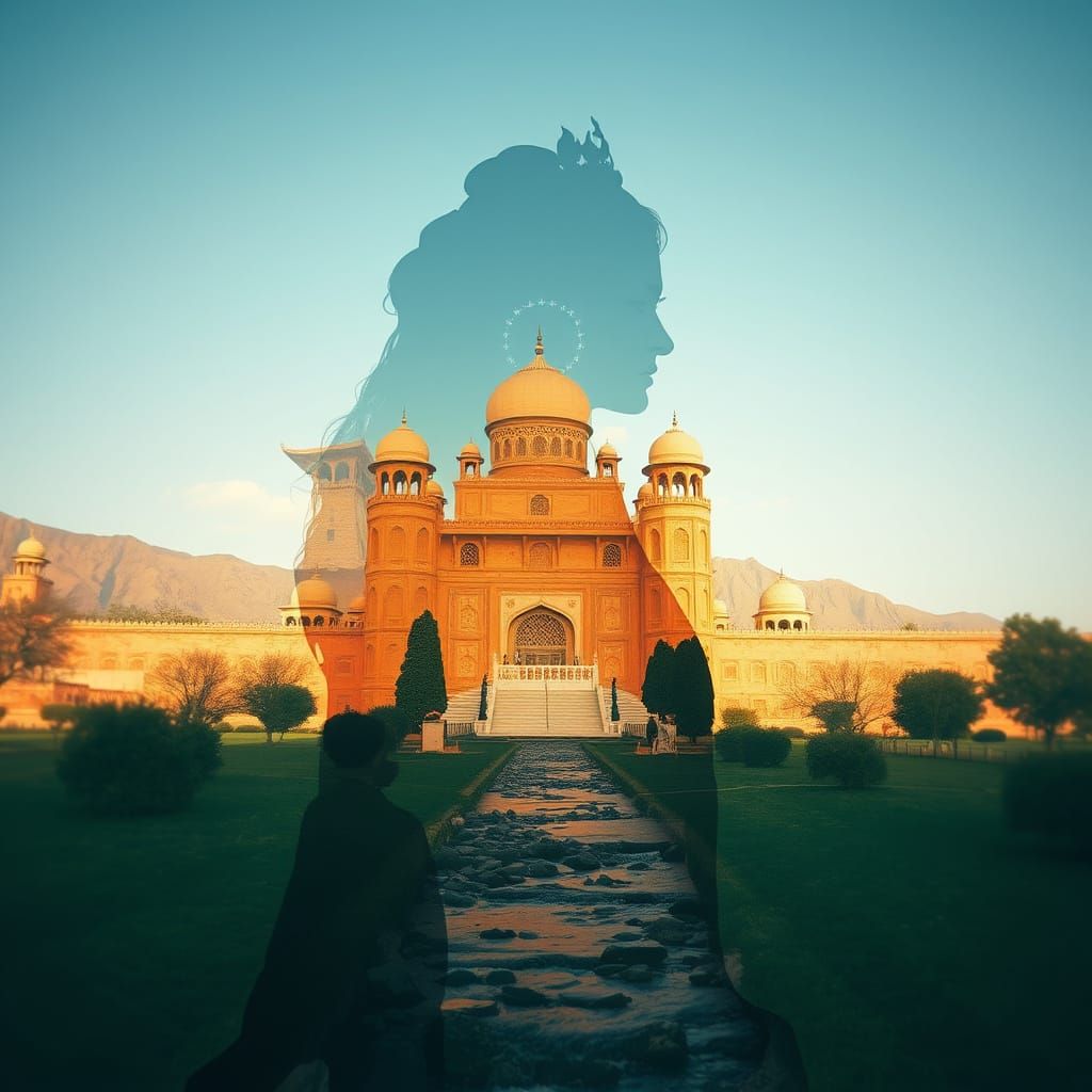 A Goddess Silhouette in Vintage Persian Palace Glory