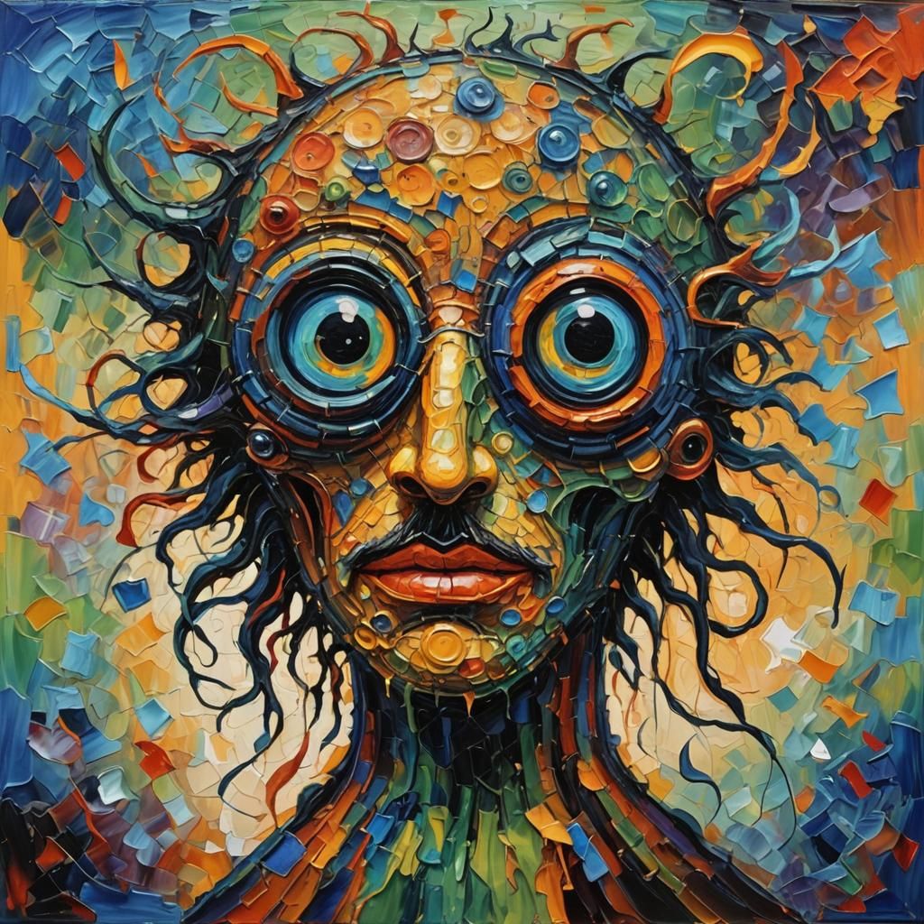 Beholder in Neo-Impressionist Expressionist Style