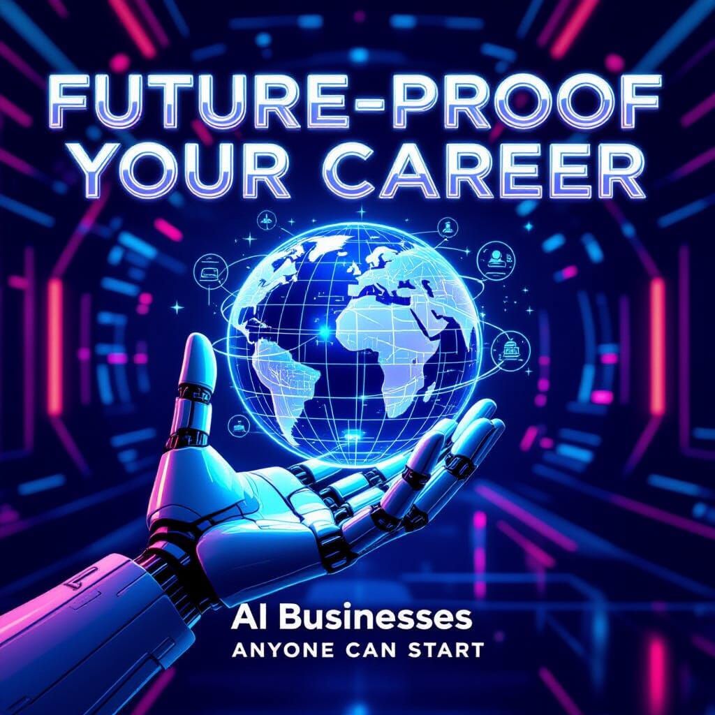 Futuristic Book Cover: Robotic Hand and AI Globe