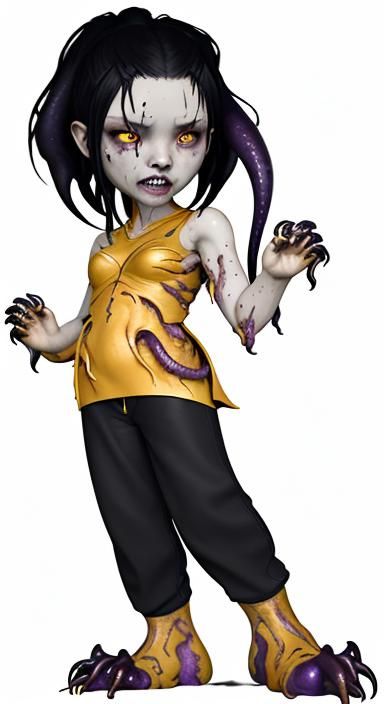 Jade Chan as Bio Organic Weapon from Resident Evil Village, with many extra limbs, sharp teeth, worms, tentacles, twiste...