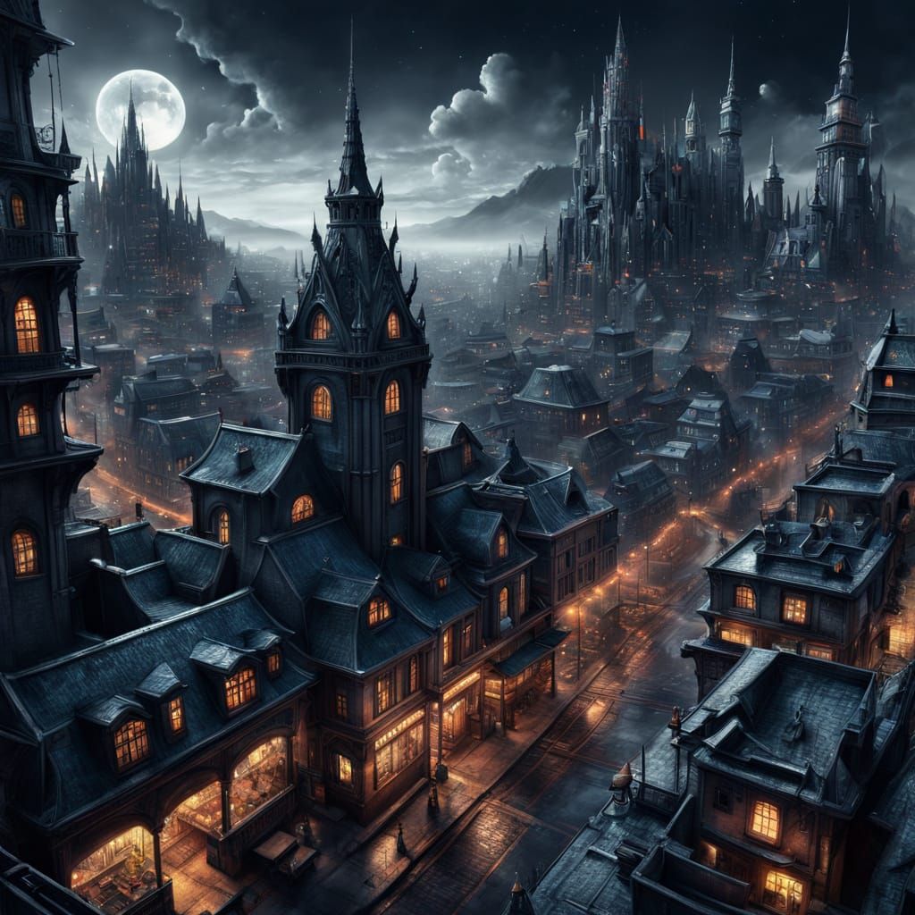 Ethereal Metropolis Under Starry Skies