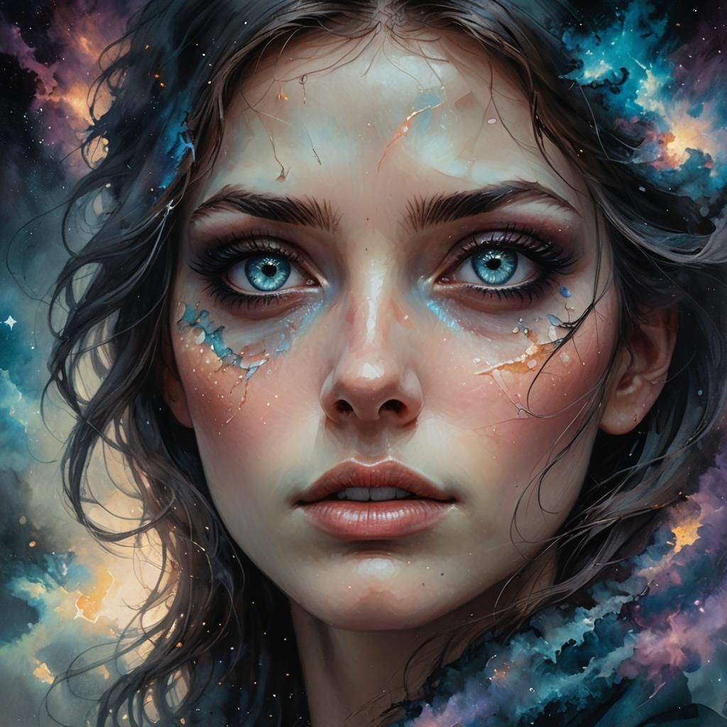 a close-up on a beautiful girl