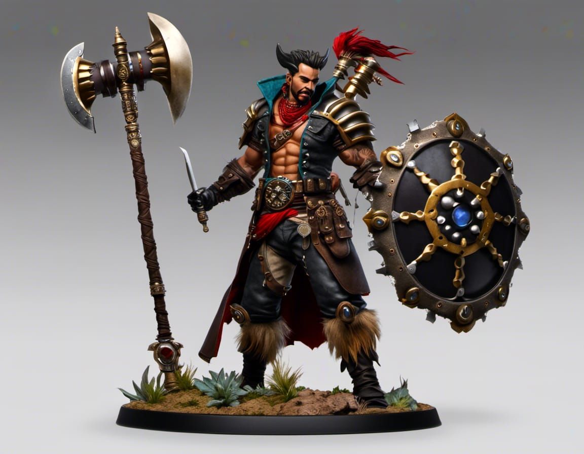 Steampunk Western Desperadoes Portrait in Art Nouveau Style