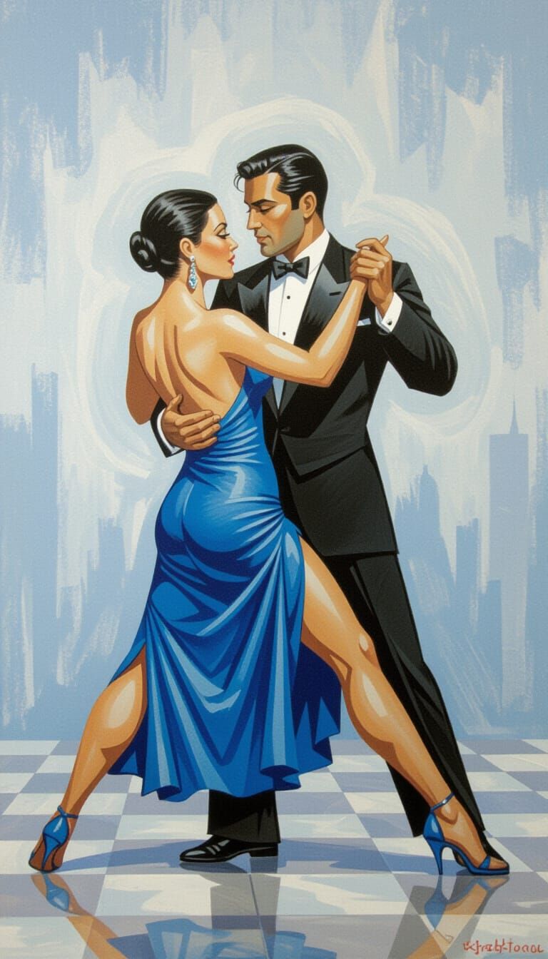 Passionate Tango Dance in Dramatic Lighting