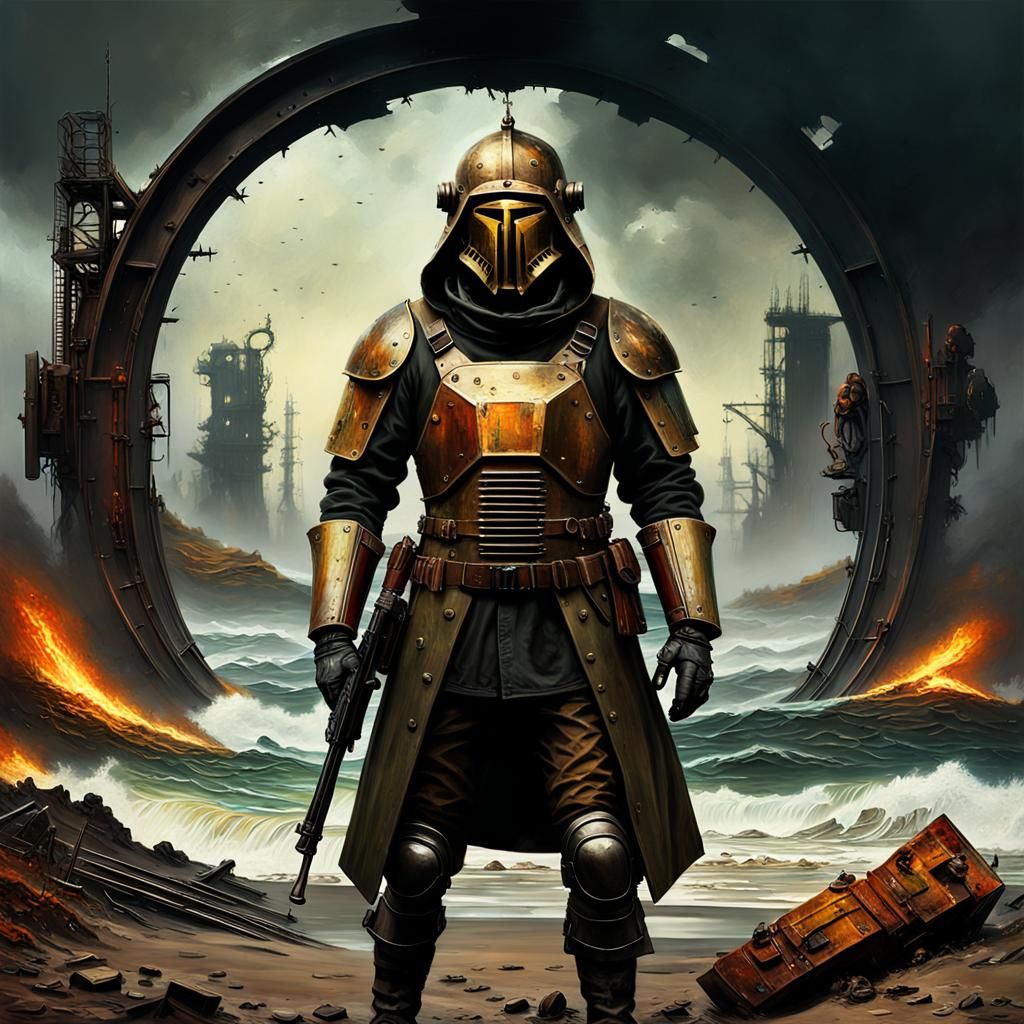 Post-Apocalyptic Soldier Portrait in Dystopian Style